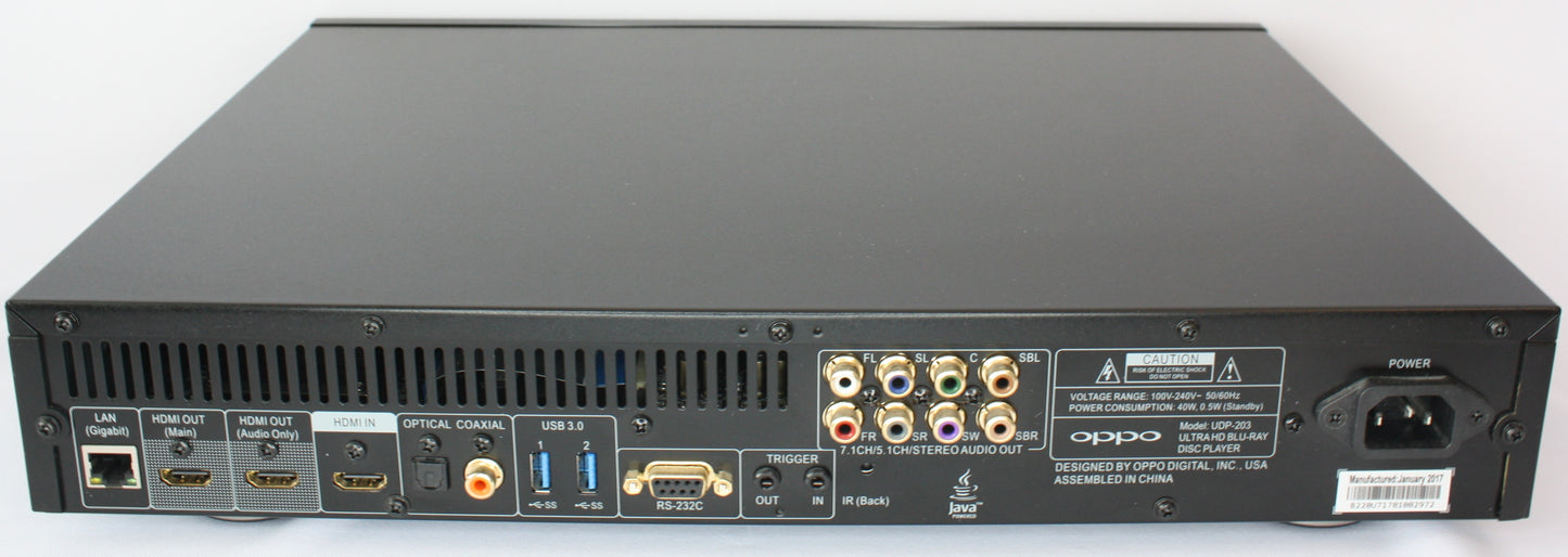 Oppo UDP-203 4K Blu Ray Player. Blu Ray and DVD Region Free