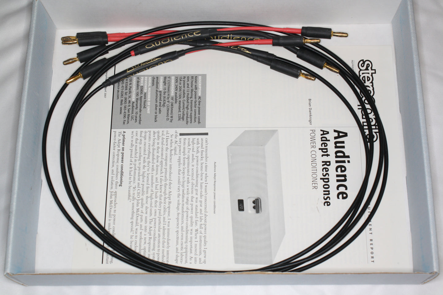 Audience 24Au Speaker Cables.