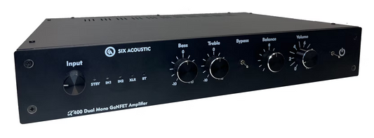 Six Acoustic X400 Dual Mono GaNFET Stereo Integrated Amplifier