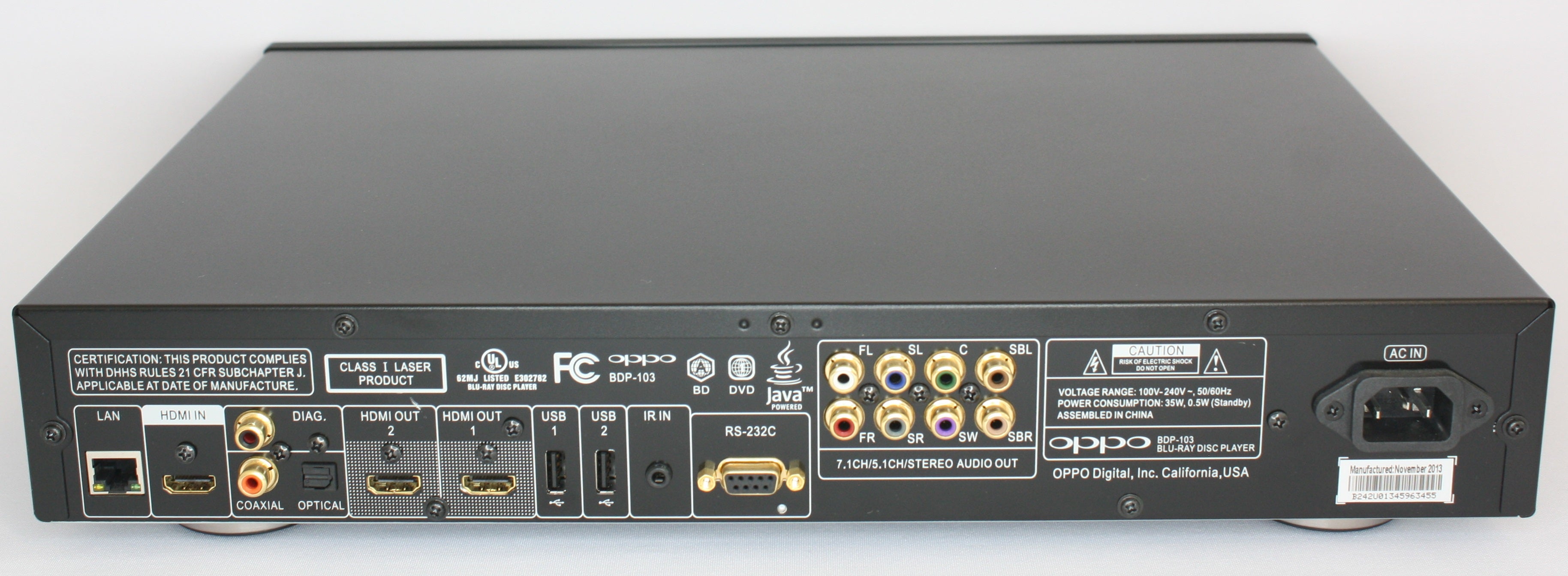 Oppo BDP-103 Blu Ray Player. Region Free – HiFi Boutique