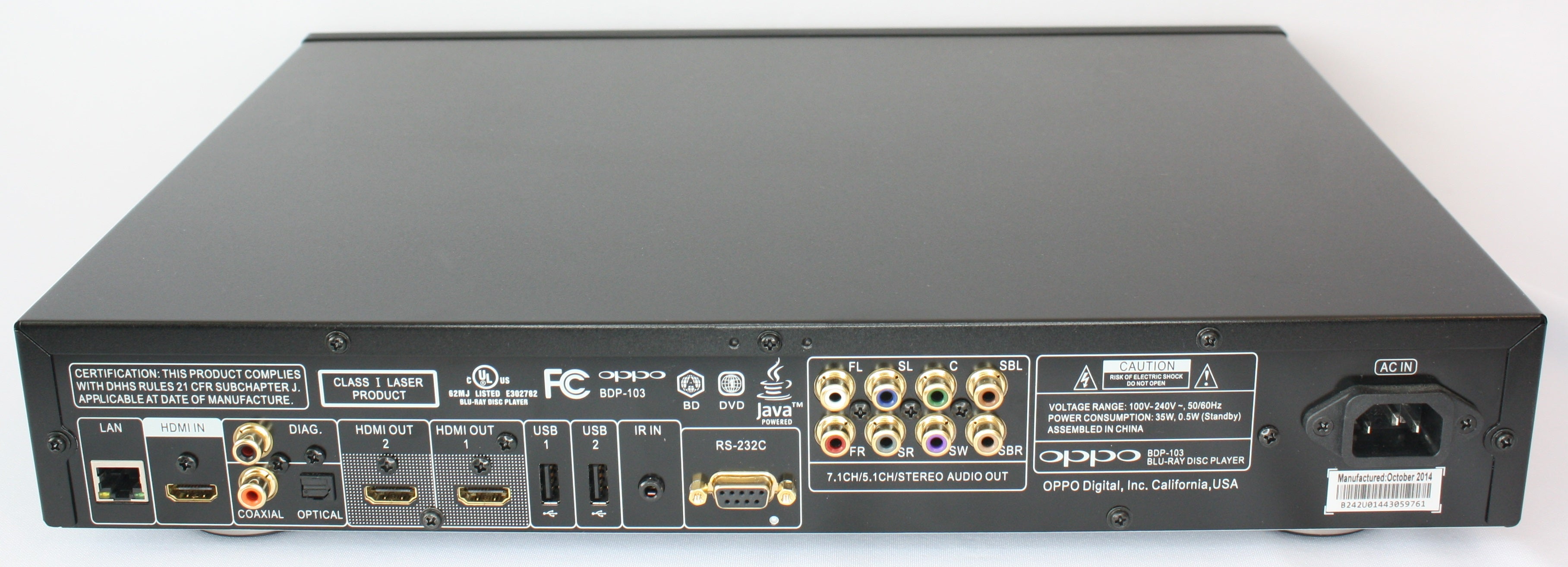 Oppo BDP-103 Blu Ray Player. Blu Ray and DVD Region Free – HiFi